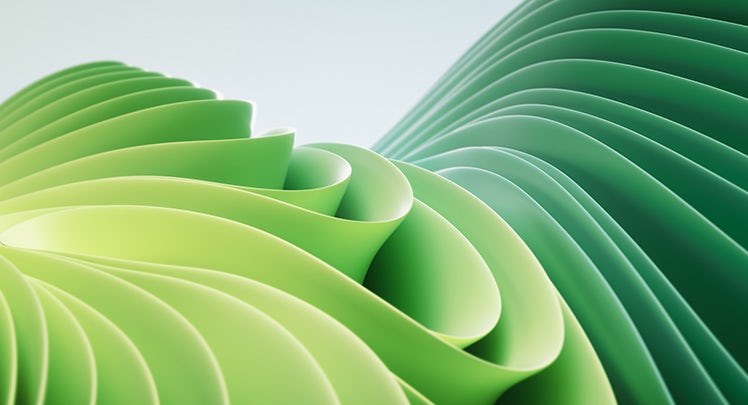A close up of a green wavy pattern.