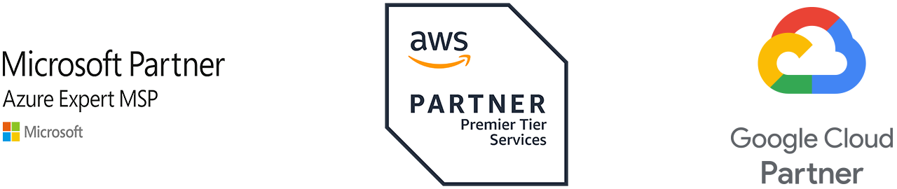Microsoft Partner Azure Expert MSP, AWS Partner Premier Tier Services and Google Cloud Partner logo