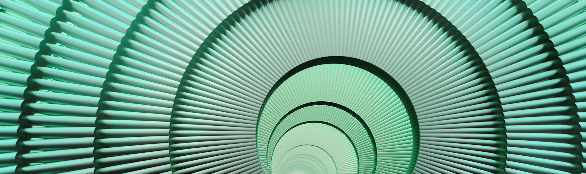 An abstract image of a green spiral tunnel.