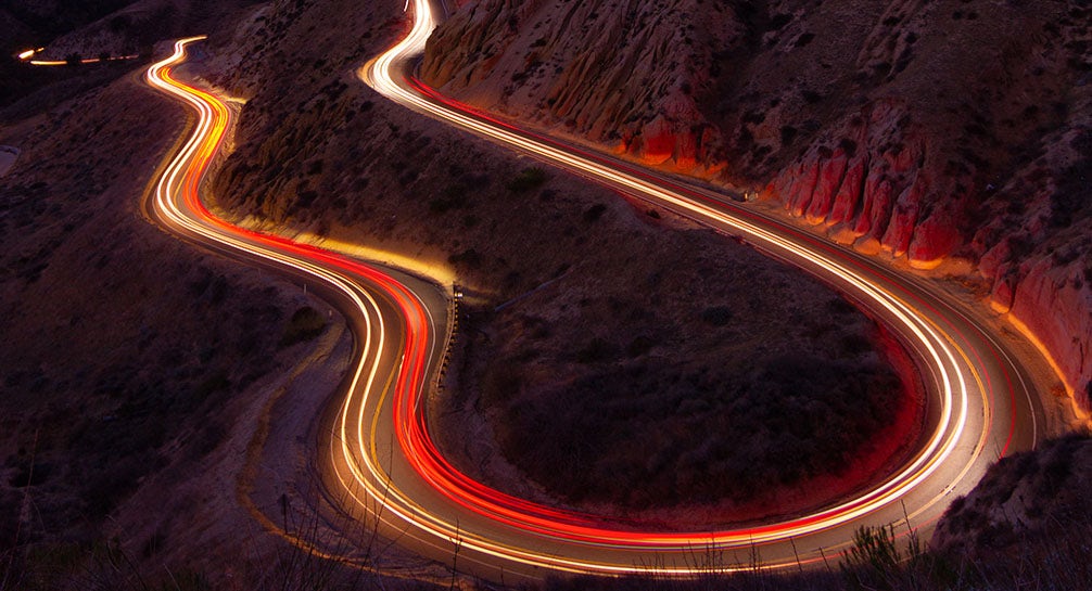 The road is curvy.