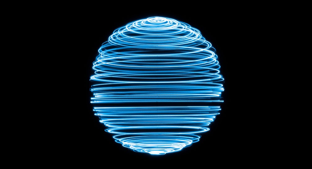An image of a blue spiral on a black background.