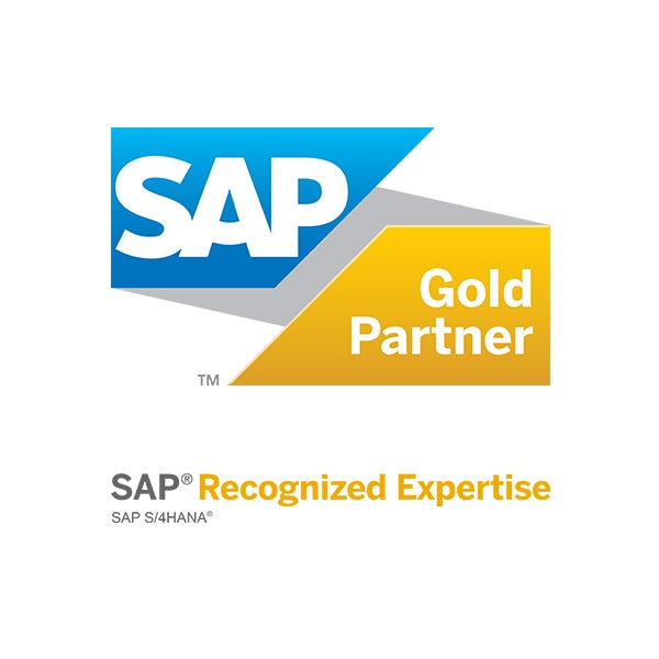 SAP Gold Partner and SAP Recognized Expertise S/4HANA logo