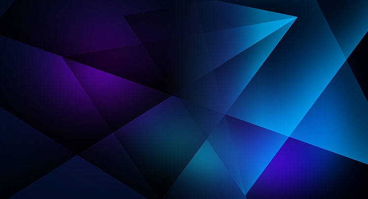 A blue and purple abstract background with triangles.